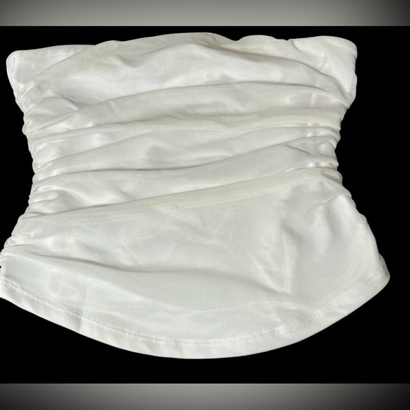ReoRia Tops - ReoRia 🤍 Ruched & Radiant! Strapless White Tube Top | Chic & Sleek